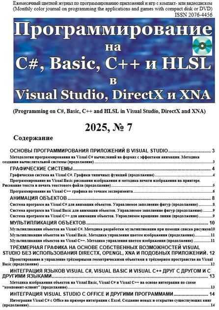 Программирование на C#, Basic, C++ и HLSL в Visual Studio, DirectX и XNA