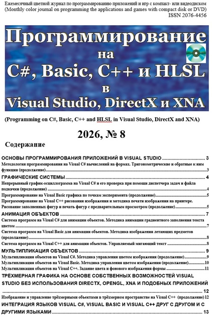 Программирование на C#, Basic, C++ и HLSL в Visual Studio, DirectX и XNA